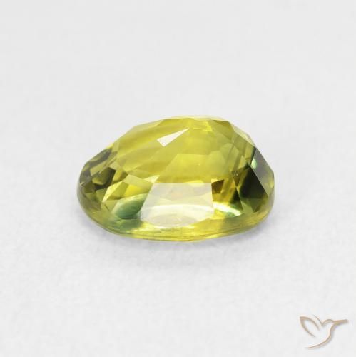 Saphir Vert chaud et terreux naturelle ovale, 1.75 ct, VVS-VS