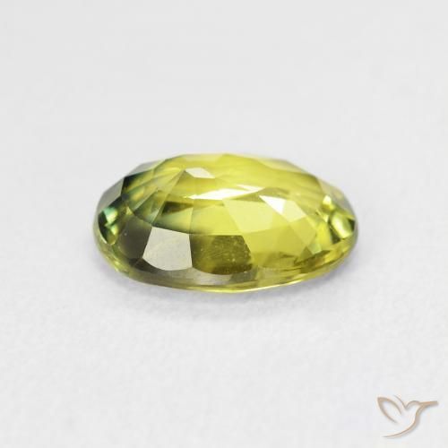 Saphir Vert jaune naturelle ovale, 2.54 ct, VVS-VS