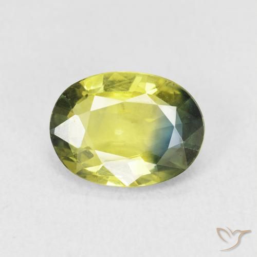 1.83ct Naturel Vert jaune Saphir, ovale, VVS-VS