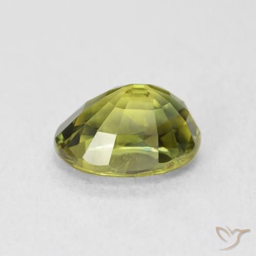 Saphir Vert chaud et terreux naturelle ovale, 2.65 ct, VVS-VS