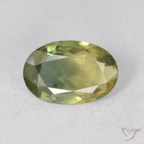 1.24ct Naturel Vert jaunâtre Saphir, ovale, VVS