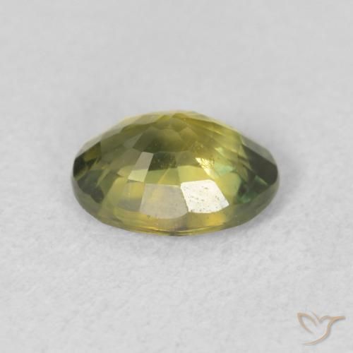 Saphir Forêt verte naturelle ovale, 1.37 ct, VS
