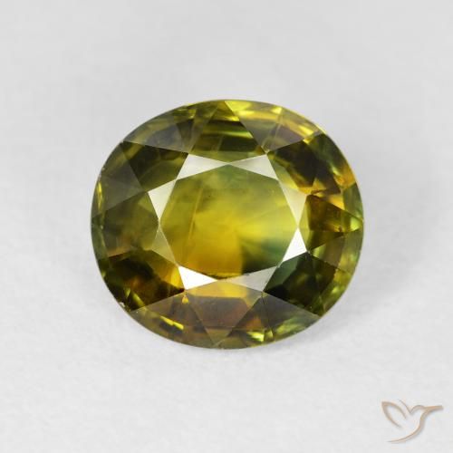 3.42ct Naturel Vert chaud Saphir, ovale, VS