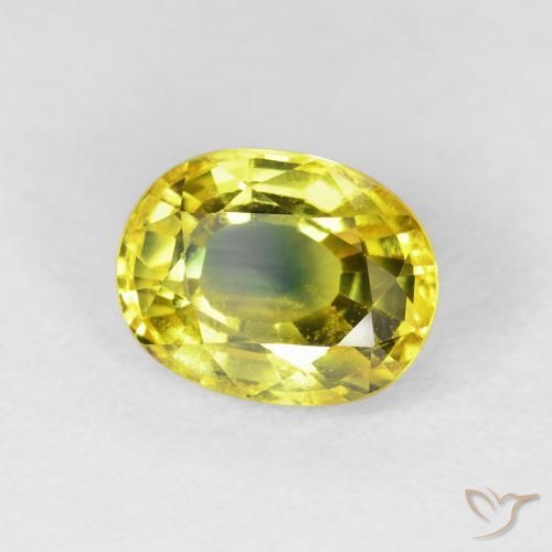 Saphir Doré terreux naturelle ovale, 3.12 ct, VS