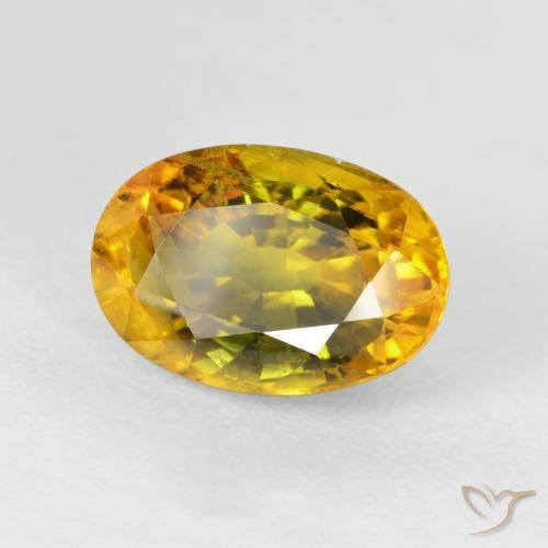 Saphir Doré noir naturelle ovale, 5.95 ct, VS