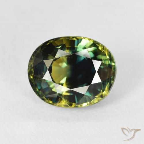 3.97ct Naturel Vert forêt profond Saphir, ovale, VS