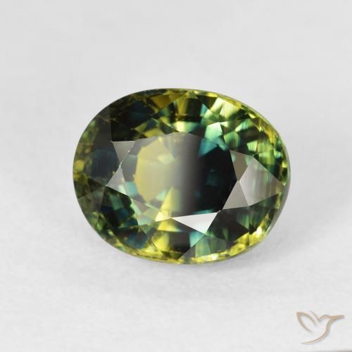 Saphir Vert forêt profond naturelle ovale, 3.97 ct, VS