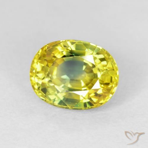 Saphir Or moyen naturelle ovale, 3.44 ct, VS