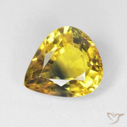 Saphir Brun doré profond naturelle En forme de poire, 3.39 ct, VS