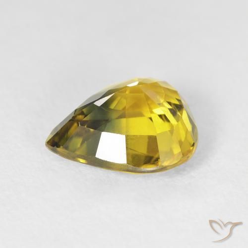 Saphir Brun doré profond naturelle En forme de poire, 3.39 ct, VS