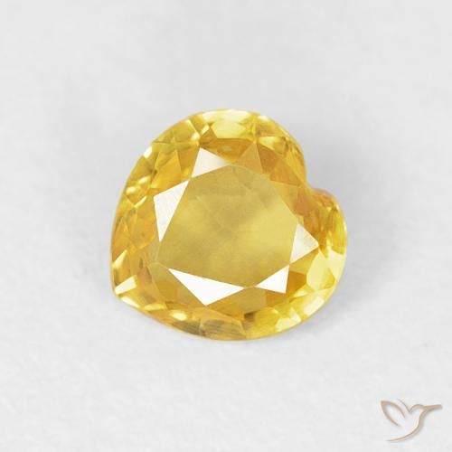0.39ct Naturel Jaune Toscane Saphir, Cœur, VVS-VS