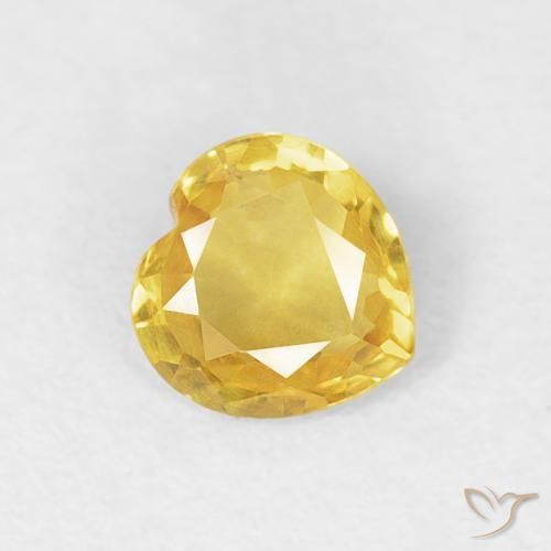 Saphir Jaune Toscane naturelle Cœur, 0.39 ct, VVS-VS