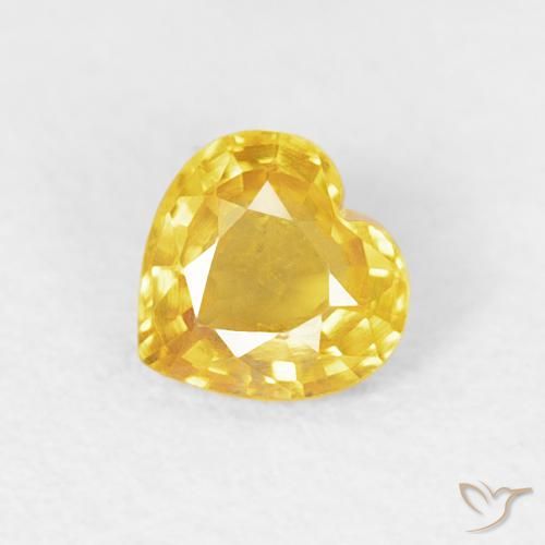 0.38ct Naturel Orange Doré Saphir, Cœur, VVS-VS