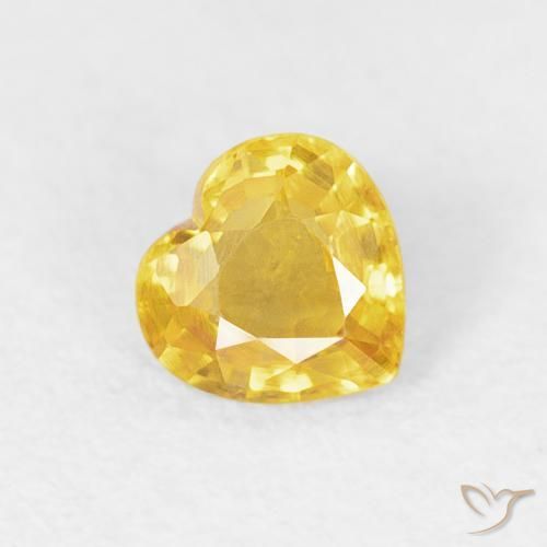 Saphir Orange Doré naturelle Cœur, 0.38 ct, VVS-VS