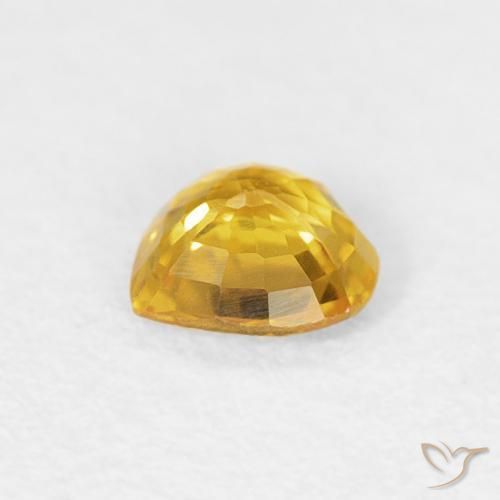 Saphir Orange Doré naturelle Cœur, 0.38 ct, VVS-VS