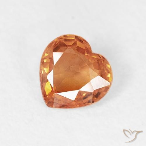 0.41ct Naturel Ambre orange Saphir, Cœur, VVS-VS