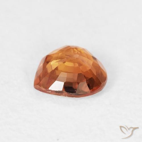 Saphir Ambre orange naturelle Cœur, 0.41 ct, VVS-VS