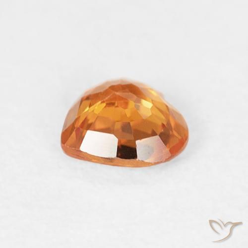 Saphir Orange moyen naturelle Cœur, 0.43 ct, VVS-VS