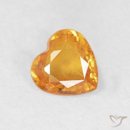 Saphir Orange moyen naturelle Cœur, 0.44 ct, VVS-VS