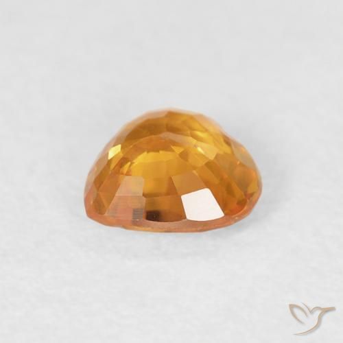 Saphir Orange moyen naturelle Cœur, 0.44 ct, VVS-VS