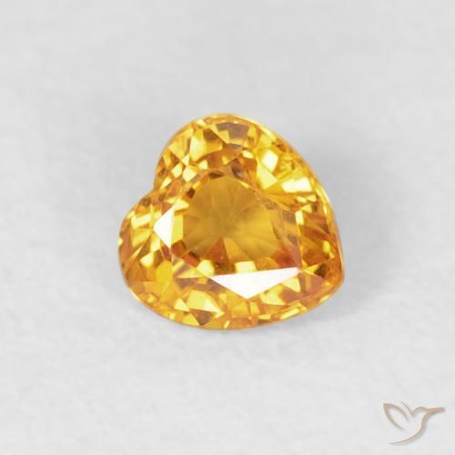 Saphir Orange-or naturelle Cœur, 0.40 ct, VVS-VS