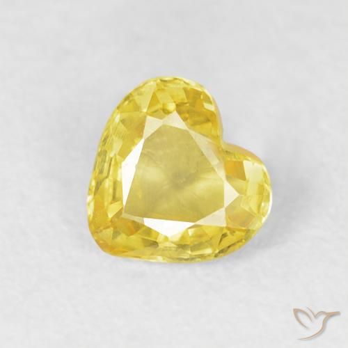 0.43ct Naturel Jaune moyen Saphir, Cœur, VVS-VS