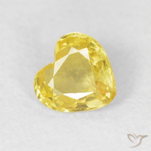 Saphir Jaune moyen naturelle Cœur, 0.43 ct, VVS-VS