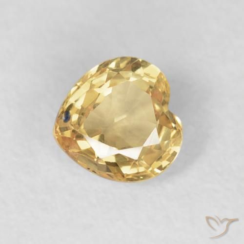 0.47ct Naturel Jaune clair Saphir, Cœur, VVS