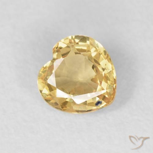 Saphir Jaune clair naturelle Cœur, 0.47 ct, VVS