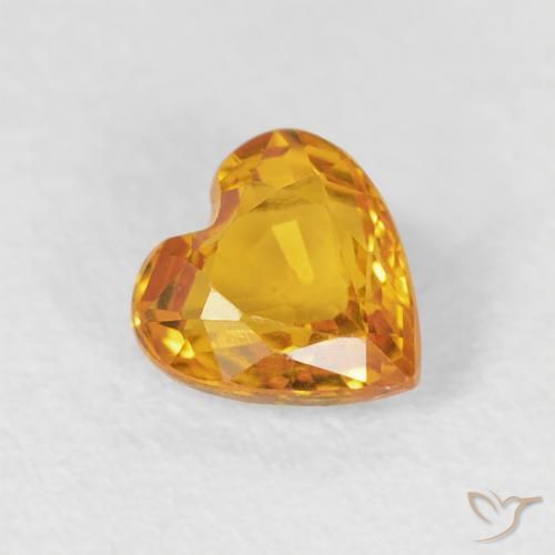 Saphir Medium Light-Orange naturelle Cœur, 0.51 ct, VVS-VS