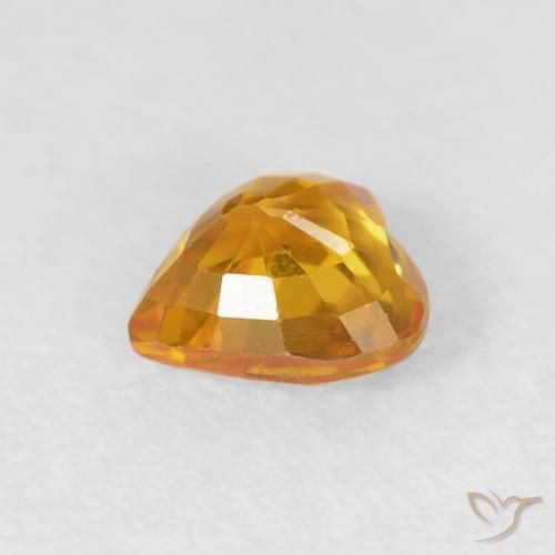 Saphir Medium Light-Orange naturelle Cœur, 0.51 ct, VVS-VS