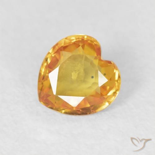0.41ct Naturel Orange moyen Saphir, Cœur, VVS-VS, Photo A