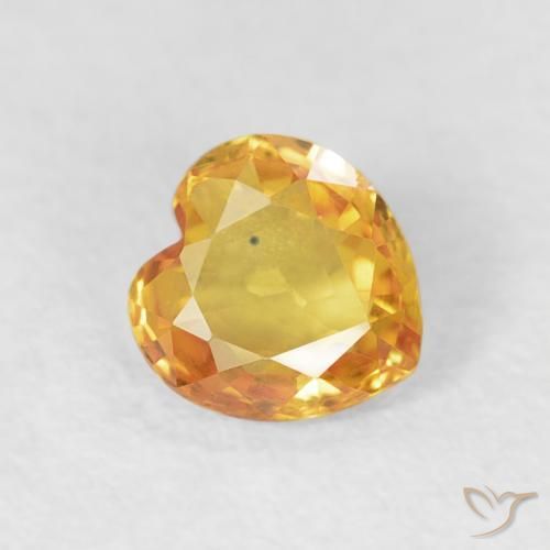 Saphir Orange moyen naturelle Cœur, 0.41 ct, VVS-VS
