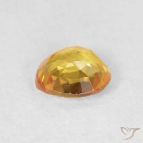 Saphir Orange moyen naturelle Cœur, 0.41 ct, VVS-VS