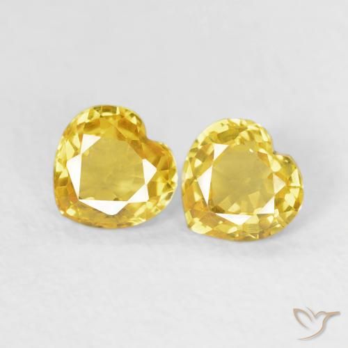 0.79ctw Naturel Jaune Saphir, Cœur, VVS-VS