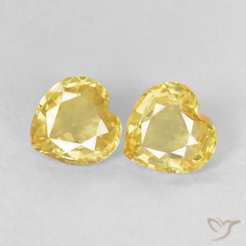 0.82ctw Naturel Jaune Saphir, Cœur, VVS-VS