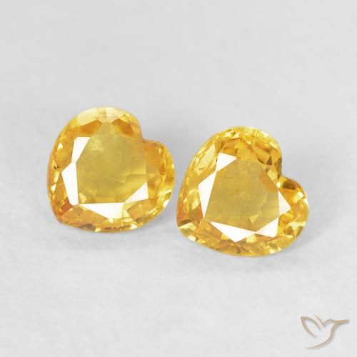 0.80ctw Naturel Doré Saphir, Cœur, VS