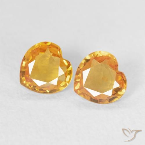 0.67ctw Naturel Medium Dark-Golden Saphir, Cœur, VS