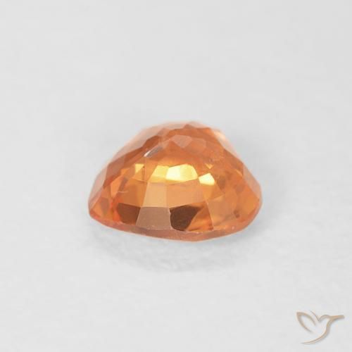 Saphir Orange vif naturelle Cœur, 0.43 ct, VS