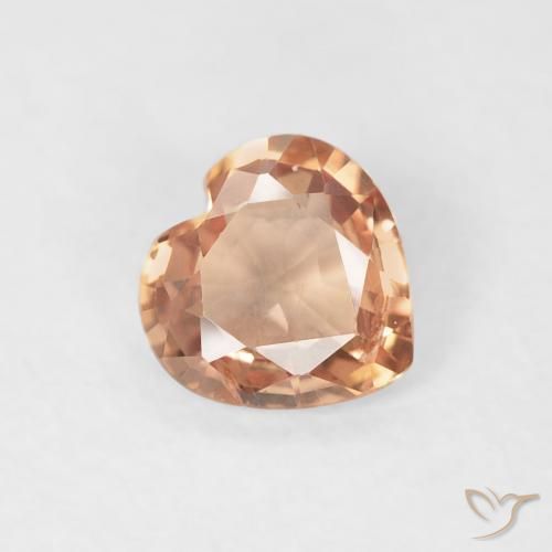 0.40ct Naturel Orange moyen Saphir, Cœur, VS