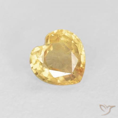 0.44ct Naturel Or moyen Saphir, Cœur, VS