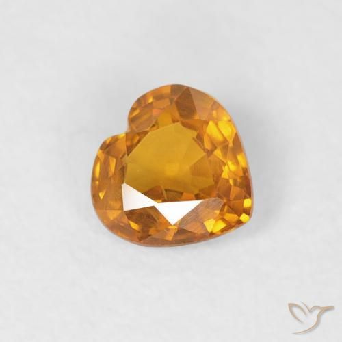 Saphir Orange foncé naturelle Cœur, 0.35 ct, VS