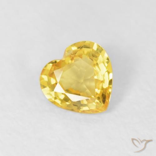 0.37ct Naturel Jaune moyen Saphir, Cœur, VS