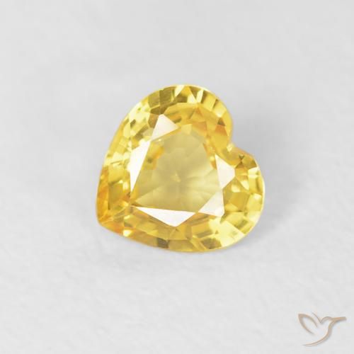 Saphir Jaune moyen naturelle Cœur, 0.37 ct, VS
