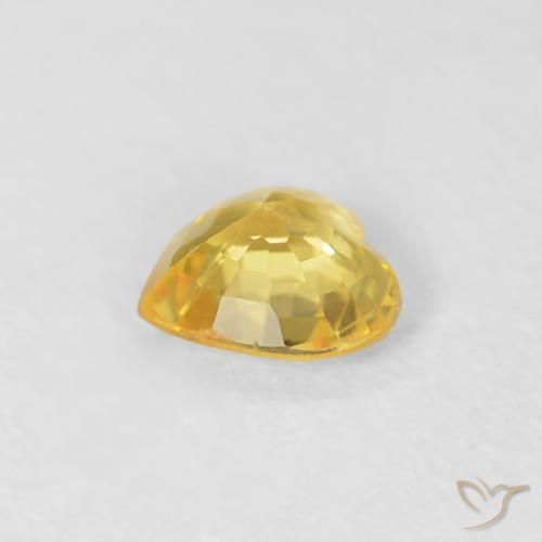 Saphir Jaune moyen naturelle Cœur, 0.37 ct, VS
