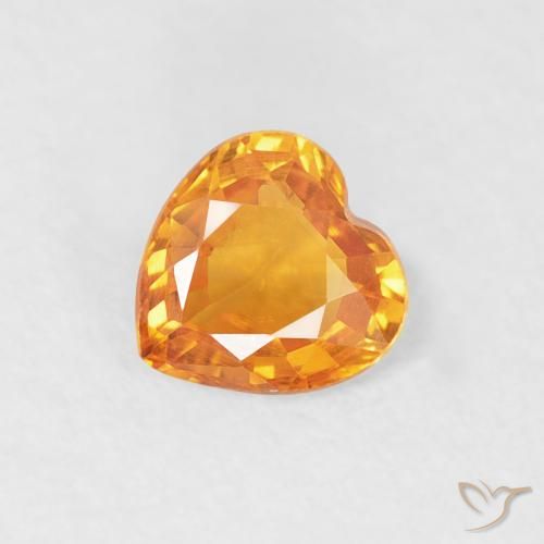 0.40ct Naturel Orange moyen Saphir, Cœur, VS