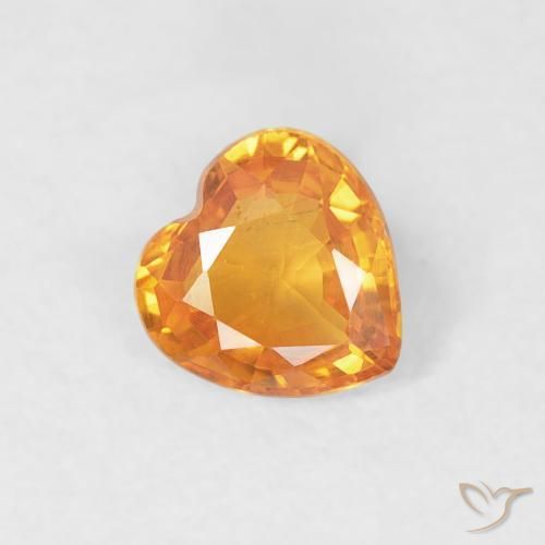 Saphir Orange moyen naturelle Cœur, 0.40 ct, VS