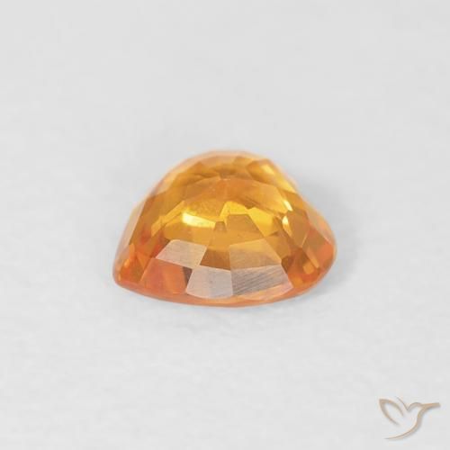 Saphir Orange moyen naturelle Cœur, 0.40 ct, VS