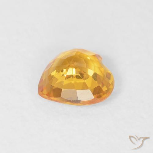 Saphir Orange moyen naturelle Cœur, 0.43 ct, VS