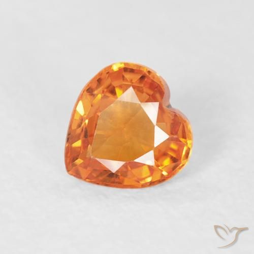 0.33ct Naturel Orange rougeâtre Saphir, Cœur, VS